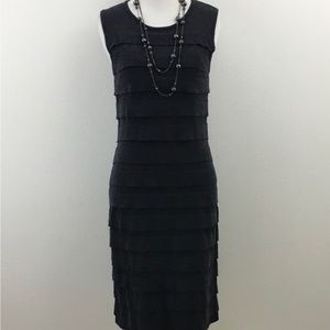 👗Calvin Klein charcoal layered sleeveless sweater dress